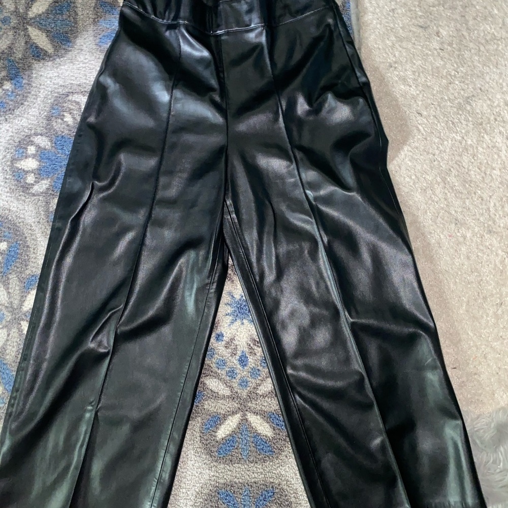 Faux leather trousers